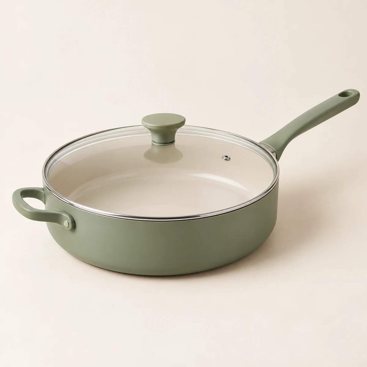 Sage Covered Sauté Pan, Sage, 28 cm