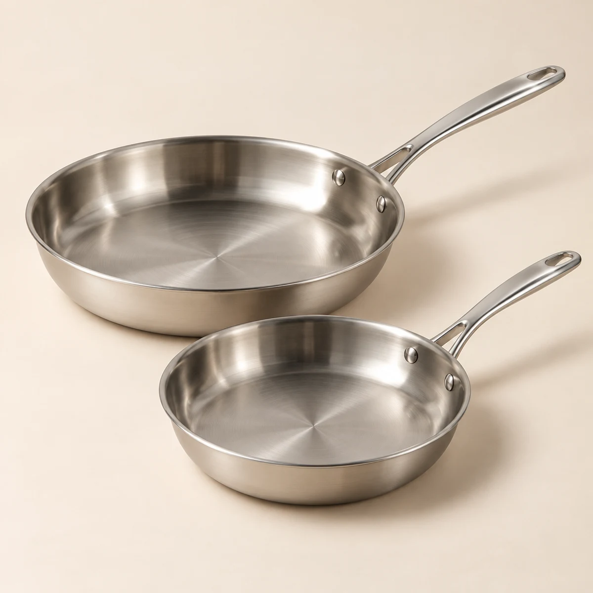 Kitchen Stainless Pair, Silver, 22 + 28 cm